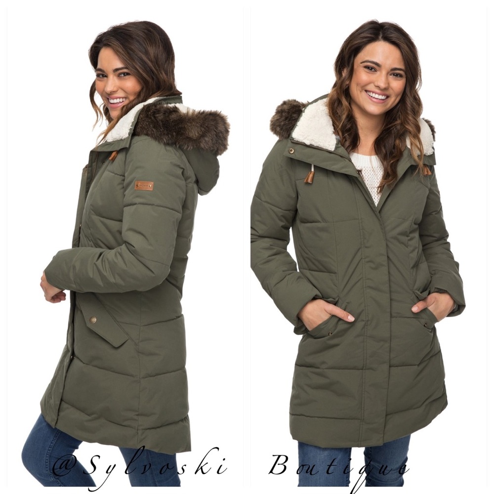 🔥Roxy 5K - Waterproof Longline Hooded Jacket NWT - Picture 8 of 15